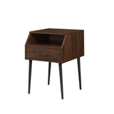 Walker Edison Nora Contemporary/Modern 18" 1-Drawer Contemporary Side Table with Open Storage NORL8KDW