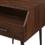 Walker Edison Nora Contemporary/Modern 18" 1-Drawer Contemporary Side Table with Open Storage NORL8KDW