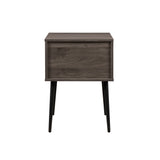 Walker Edison Nora Contemporary/Modern 18" 1-Drawer Contemporary Side Table with Open Storage NORL8KSG