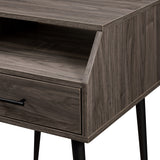 Walker Edison Nora Contemporary/Modern 18" 1-Drawer Contemporary Side Table with Open Storage NORL8KSG