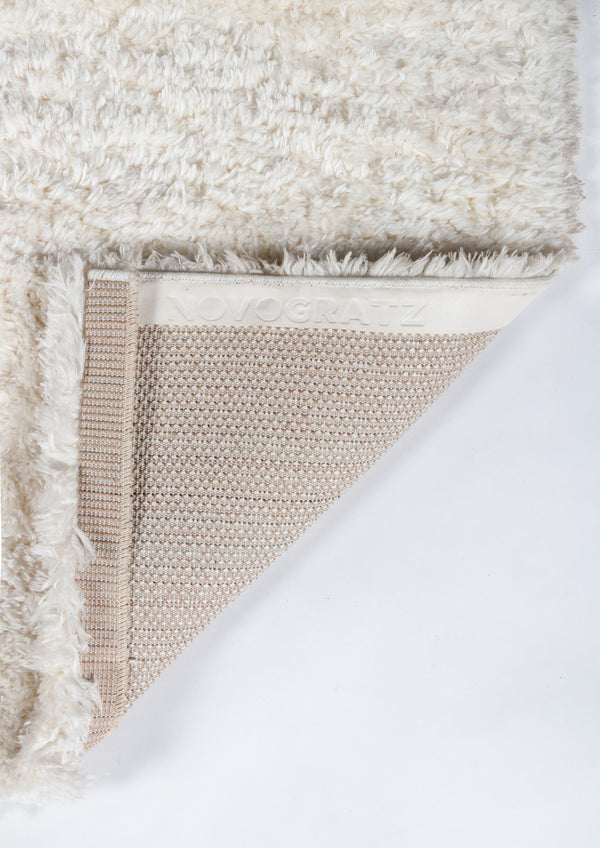 Momeni Novogratz Nola Shag NS-01 Machine Made Contemporary Solid Indoor Area Rug White 8' x 10' NSHAGNS-01WHT80A0