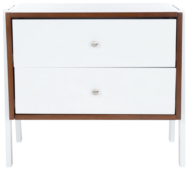 Safavieh Winchester Night Stand  Walnut / White NST1400B