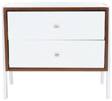 Safavieh Winchester Night Stand  Walnut / White NST1400B