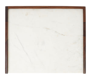 Marion Elegant 1 Drawer Nightstand with Marble Top - Stylish Walnut Design for Your Bedroom Decor