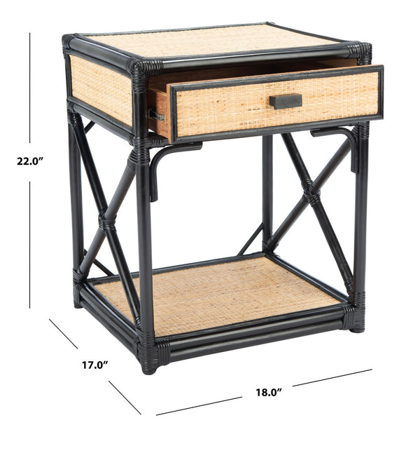 Bali 1 Drawer 1 Shelf Nightstand