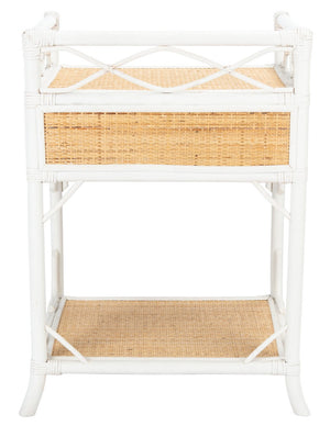 Safavieh Rumi 1 Drawer 1 Shelf Nightstand White/Natural NST4004B