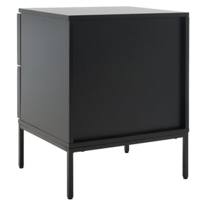 Zadie Modern Coastal Chic 2-Drawer Rattan Nightstand for Contemporary Bedroom Decor and Style