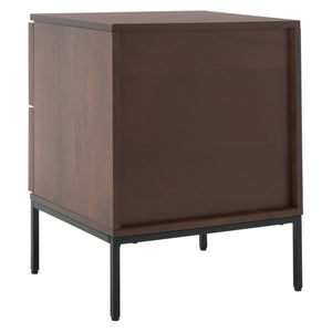 Zadie Modern Coastal Chic 2-Drawer Rattan Nightstand for Contemporary Bedroom Decor and Style