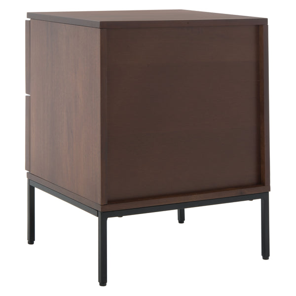 Zadie Modern Coastal Chic 2-Drawer Rattan Nightstand for Contemporary Bedroom Decor and Style