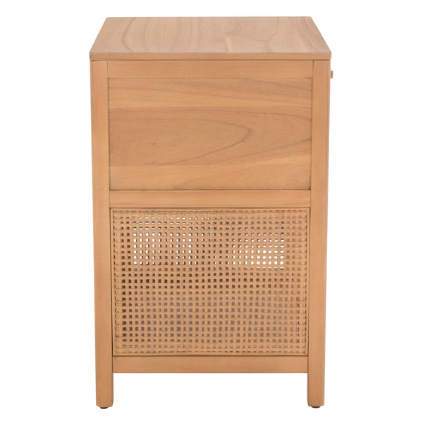Miya Night Stand - Modern Rattan Accent Table with Drawer and Open Shelf for Stylish Organization