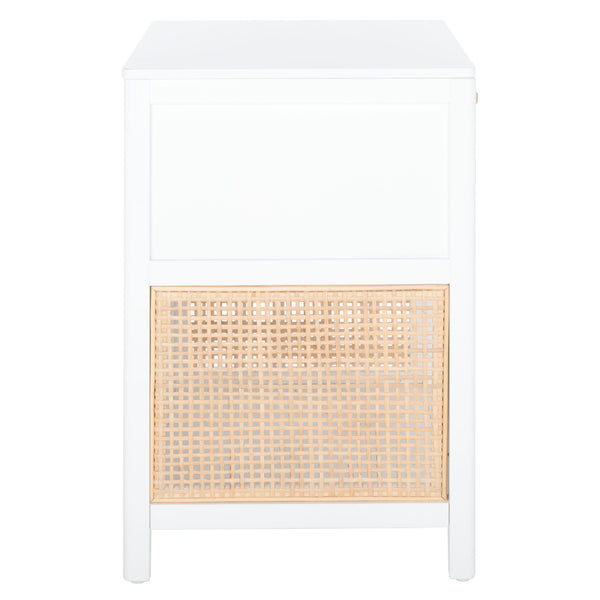 Miya Night Stand - Modern Rattan Accent Table with Drawer and Open Shelf for Stylish Organization