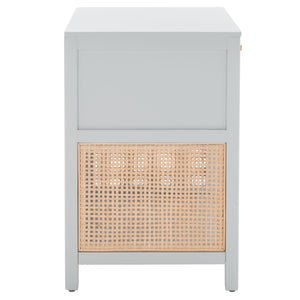 Miya Night Stand - Modern Rattan Accent Table with Drawer and Open Shelf for Stylish Organization