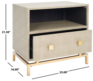 Meilana 1 Shelf 1 Drawer Nightstand