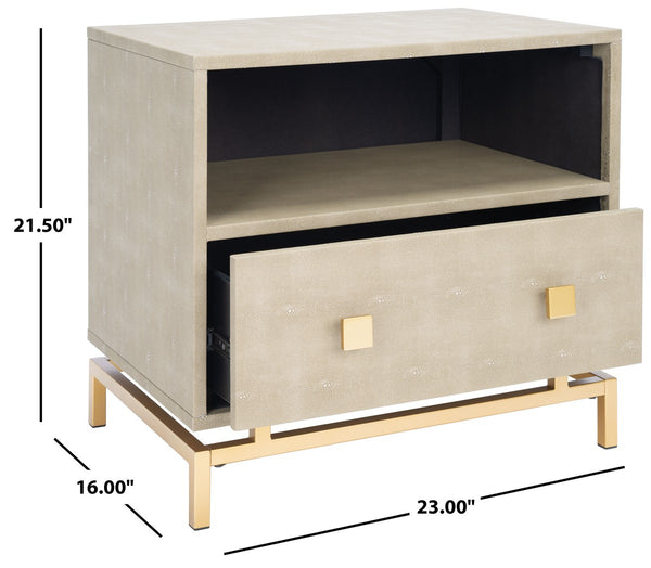 Meilana 1 Shelf 1 Drawer Nightstand