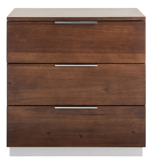 Brylin 3 Drawer Nightstand Walnut Wood NST6404A