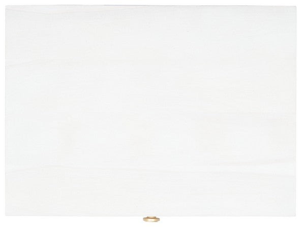 Raveena Nightstand in White Wash - Contemporary Storage Solution with Honeycomb Design & Brass Accents