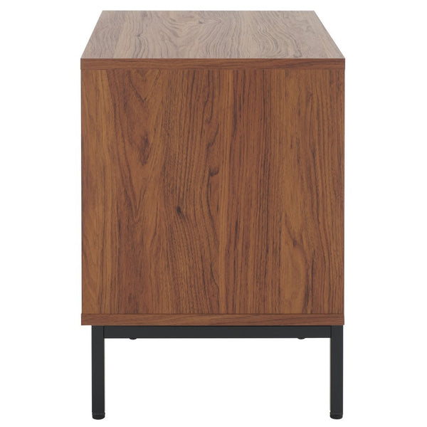 Safavieh Lylia 2 Drawer Nightstand Walnut / Black Legs / Black Handle Pb/ Mdf NST9605A