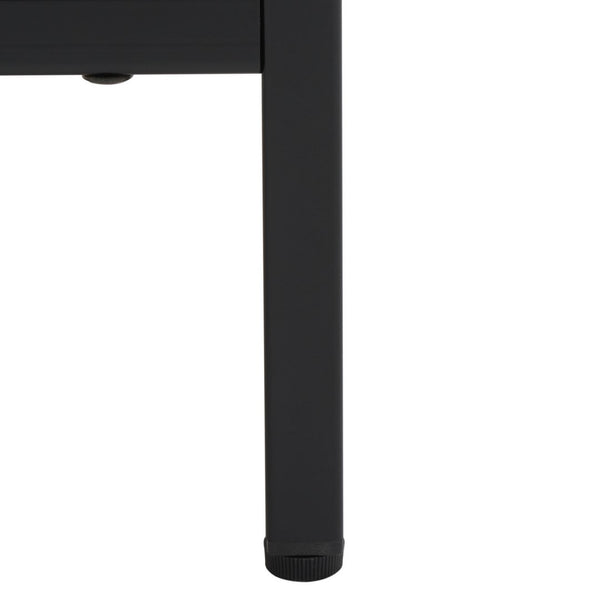 Safavieh Lylia 2 Drawer Nightstand Black / Black Legs / Gold Handle Pb/ Mdf NST9605B