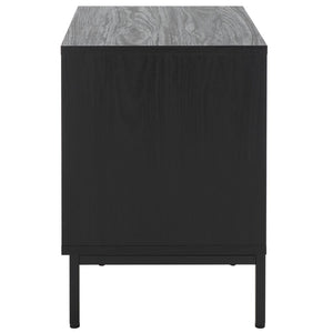 Safavieh Lylia 2 Drawer Nightstand Black / Black Legs / Gold Handle Pb/ Mdf NST9605B