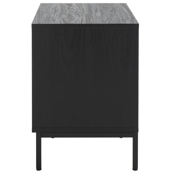 Safavieh Lylia 2 Drawer Nightstand Black / Black Legs / Gold Handle Pb/ Mdf NST9605B