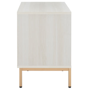 Safavieh Lylia 2 Drawer Nightstand White / Gold Legs / Gold Handle Pb/ Mdf NST9605C