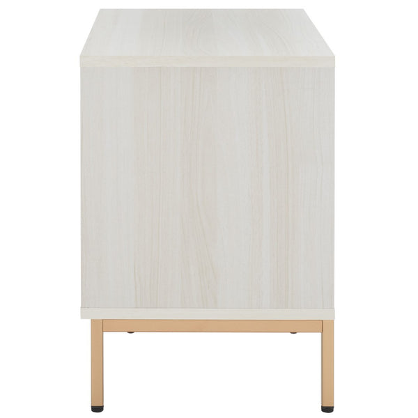Safavieh Lylia 2 Drawer Nightstand White / Gold Legs / Gold Handle Pb/ Mdf NST9605C