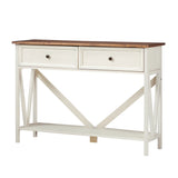 Walker Edison Natalee Farmhouse/Country 48" Distressed 2-Drawer Entry Table NTLL2KWWR