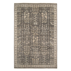 AMER Rugs Nuit Arabe NUI-2 Hand-Knotted Bordered Transitional Area Rug Gray/Brown 10' x 14'