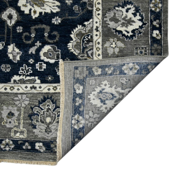 AMER Rugs Nuit Arabe NUI-20 Hand-Knotted Bordered Transitional Area Rug Navy 10' x 14'