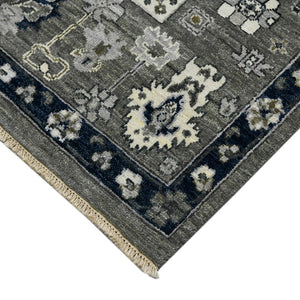 AMER Rugs Nuit Arabe NUI-20 Hand-Knotted Bordered Transitional Area Rug Navy 10' x 14'