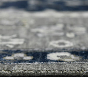 AMER Rugs Nuit Arabe NUI-20 Hand-Knotted Bordered Transitional Area Rug Navy 10' x 14'