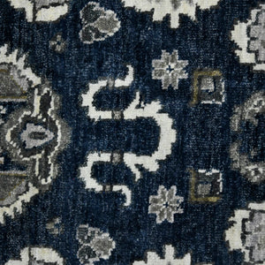 AMER Rugs Nuit Arabe NUI-20 Hand-Knotted Bordered Transitional Area Rug Navy 10' x 14'