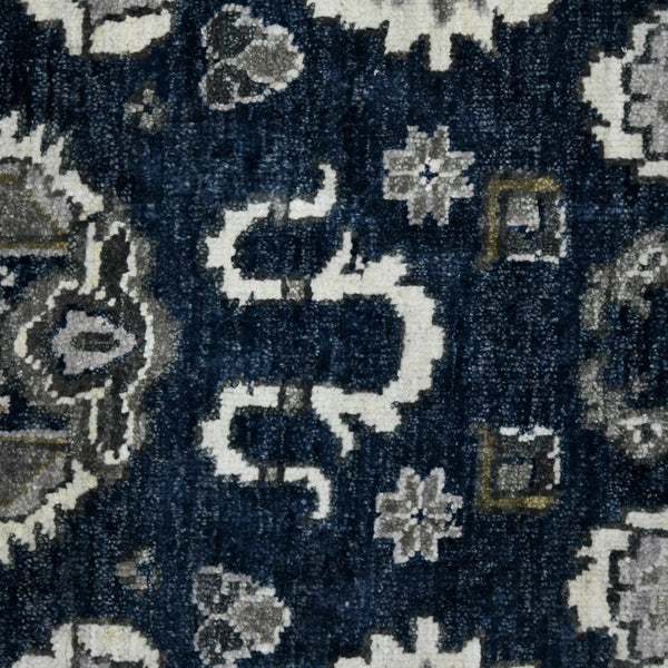 AMER Rugs Nuit Arabe NUI-20 Hand-Knotted Bordered Transitional Area Rug Navy 10' x 14'