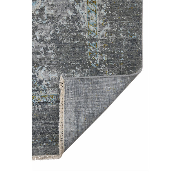 AMER Rugs Nuit Arabe NUI-22 Hand-Knotted Bordered Transitional Area Rug Silver 10' x 14'