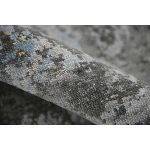 AMER Rugs Nuit Arabe NUI-22 Hand-Knotted Bordered Transitional Area Rug Silver 10' x 14'