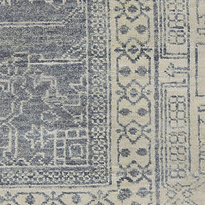 AMER Rugs Nuit Arabe NUI-3 Hand-Knotted Bordered Transitional Area Rug Blue 10' x 14'