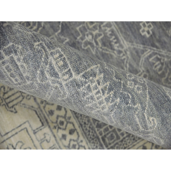 AMER Rugs Nuit Arabe NUI-3 Hand-Knotted Bordered Transitional Area Rug Blue 10' x 14'