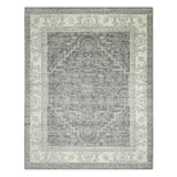 AMER Rugs Nuit Arabe NUI-4 Hand-Knotted Bordered Transitional Area Rug Silver 10' x 14'