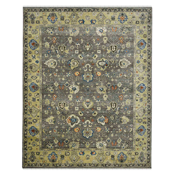 AMER Rugs Nuit Arabe NUI-46 Hand-Knotted Bordered Transitional Area Rug Taupe 10' x 14'