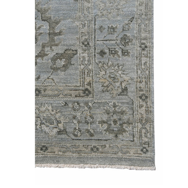 AMER Rugs Nuit Arabe NUI-6 Hand-Knotted Bordered Transitional Area Rug Gray/Blue 10' x 14'