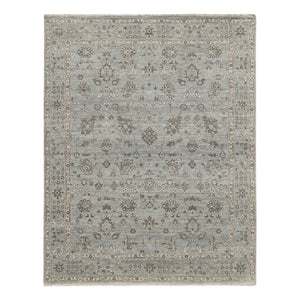 AMER Rugs Nuit Arabe NUI-6 Hand-Knotted Bordered Transitional Area Rug Gray/Blue 10' x 14'
