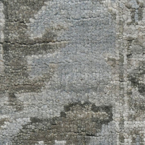 AMER Rugs Nuit Arabe NUI-6 Hand-Knotted Bordered Transitional Area Rug Gray/Blue 10' x 14'