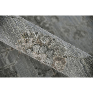 AMER Rugs Nuit Arabe NUI-6 Hand-Knotted Bordered Transitional Area Rug Gray/Blue 10' x 14'