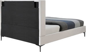 Nadia Velevet / Engineered Wood / Metal / Foam Contemporary Cream Velvet Queen Bed - 64.5" W x 86" D x 48" H