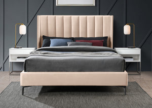 Nadia Velevet / Engineered Wood / Metal / Foam Contemporary Pink Velvet Queen Bed - 64.5" W x 86" D x 48" H
