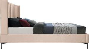 Nadia Velevet / Engineered Wood / Metal / Foam Contemporary Pink Velvet Queen Bed - 64.5" W x 86" D x 48" H