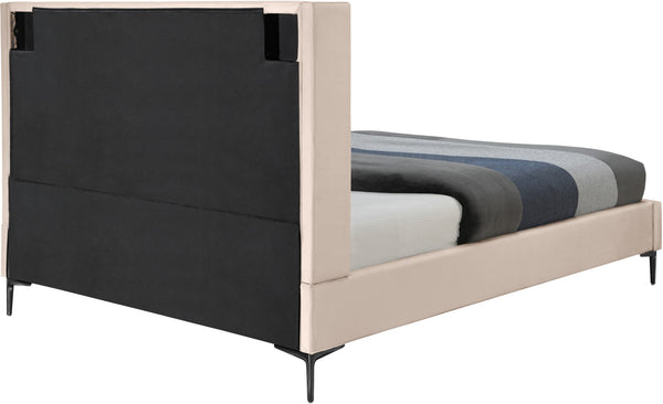 Nadia Velevet / Engineered Wood / Metal / Foam Contemporary Pink Velvet Queen Bed - 64.5" W x 86" D x 48" H