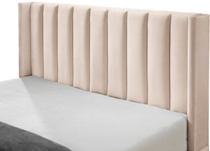 Nadia Velevet / Engineered Wood / Metal / Foam Contemporary Pink Velvet Queen Bed - 64.5" W x 86" D x 48" H