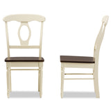 Baxton Studio Napoleon French Country Cottage Buttermilk and "Cherry" Brown Finishing Wood Dining Chair