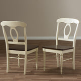 Baxton Studio Napoleon French Country Cottage Buttermilk and "Cherry" Brown Finishing Wood Dining Chair